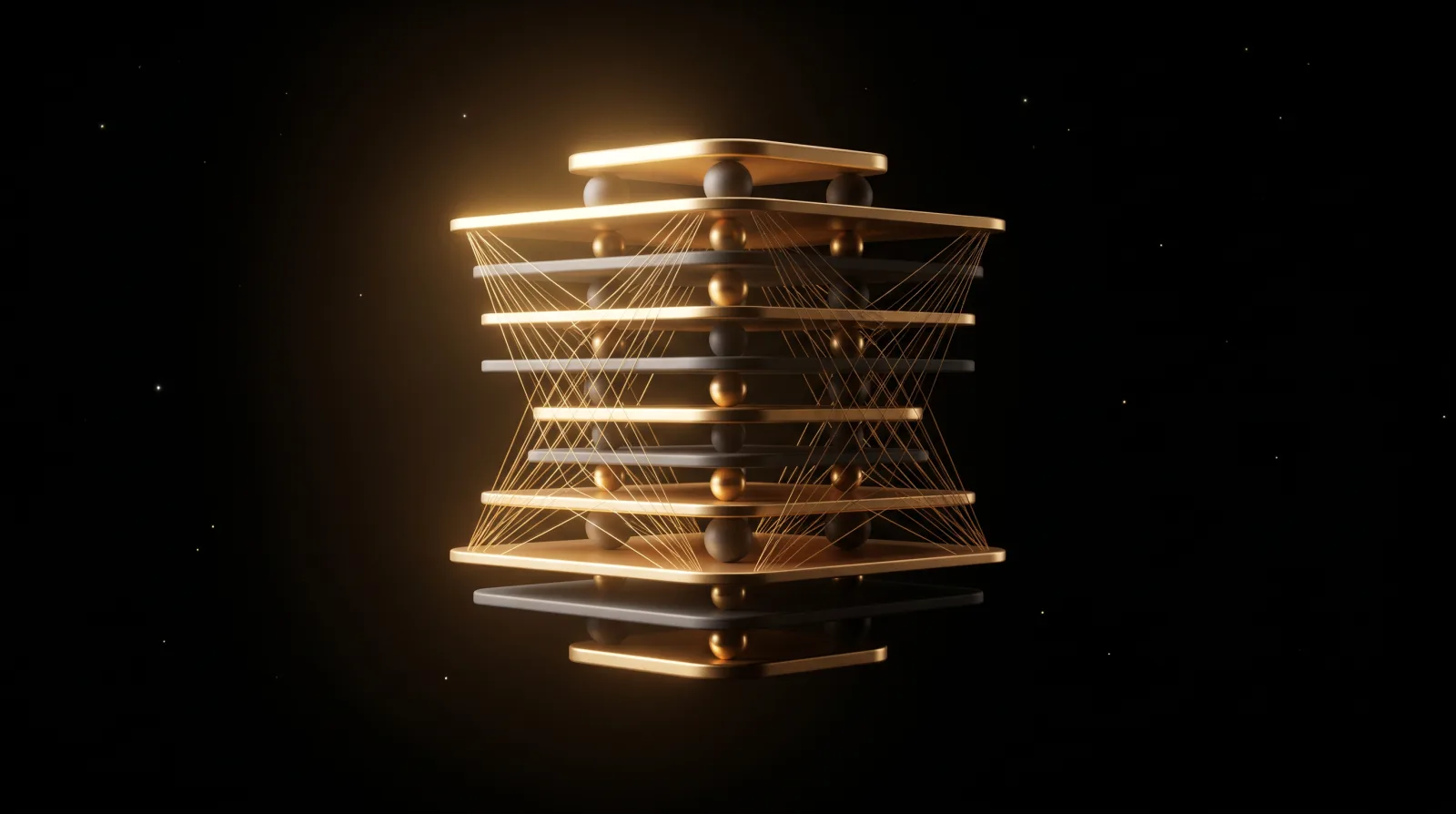 Ilustración del servicio AI Cloud de Ad Astra: torre de servidores entre nubes y circuitos, símbolo de infraestructura de IA en la nube